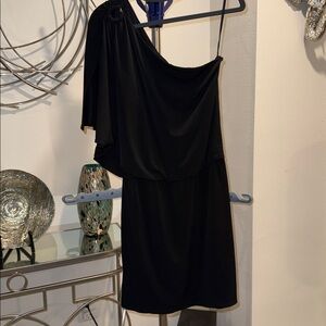 White House Black Market Chic Black One-Shoulder Dress